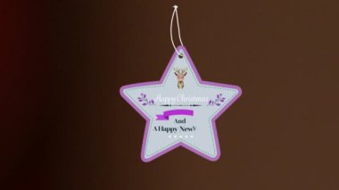 Karanlık arka planda noel kutlamalarının animasyonu. Noel, kış, gelenek ve kutlama konsepti dijital olarak oluşturulmuş video