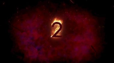 Arka planda yanan alevler içinde iki metnin canlandırması. kuvvet, ateş ve hareket konsepti dijital olarak oluşturulmuş video.