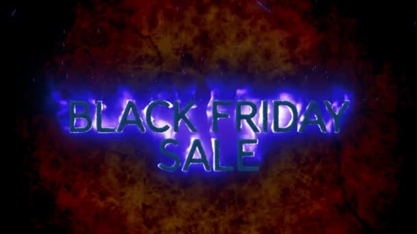 Animation Des Black Friday Verkaufstextes Lodernden Flammen Auf Braunem Hintergrund — Stockvideo