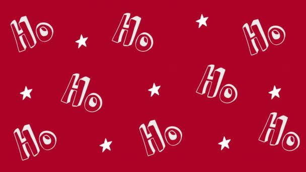 Animacja Tekst Gwiazdy Powtórzone Czerwonym Tle Boże Narodzenie Zima Tradycja — Wideo stockowe