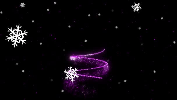Animación Nieve Cayendo Sobre Decoración Neón Navideño Texto Diwali Sobre — Vídeo de stock