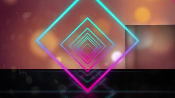 Animatie Van Bewegende Kleurrijke Geometrische Vormen Lichten Geometrische Achtergrond Kleur — Stockvideo