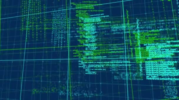 Animación Del Procesamiento Datos Través Red Sobre Fondo Azul Conexiones — Vídeo de stock