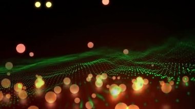 Lazer ışıklarının üzerine düşen karın animasyonu. Noel, gelenek ve kutlama konsepti dijital olarak oluşturuldu.