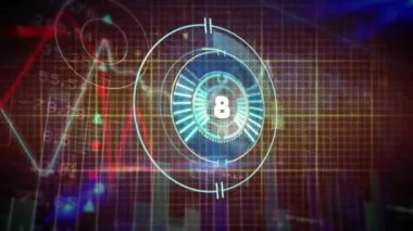 Kalp atış hızı monitörü ve dünya haritası üzerinde saat animasyonu. küresel iş, finans ve bağlantılar konsepti dijital olarak oluşturulmuş video.