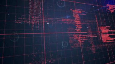 Veri işleme üzerinden bağlantı ağının animasyonu. küresel iş, finans, dijital arayüz ve bağlantılar konsepti dijital olarak oluşturulmuş video.