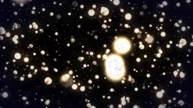 Siyah arkaplanda parlayan ışıkların animasyonu. tıbbi araştırma, iletişim ve dijital arayüz teknolojisi konsepti dijital olarak oluşturulmuş video.