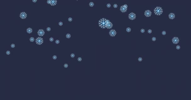Animatie Van Dennentakken Boven Sneeuw Die Donkere Achtergrond Vallen Kerstmis — Stockvideo
