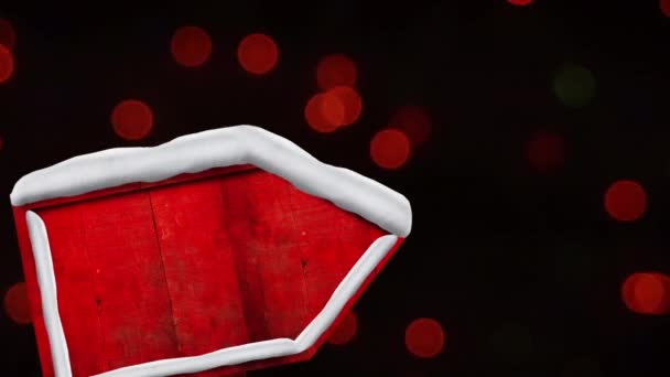 Анімація Червоних Різдвяних Вогнів Поштової Скриньки Вкрита Снігом Чорному Тлі — стокове відео