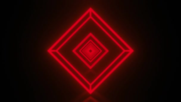 Animacja Iskier Czerwony Neonowy Tunel Czarnym Tle Abstrakcyjna Koncepcja Tła — Wideo stockowe