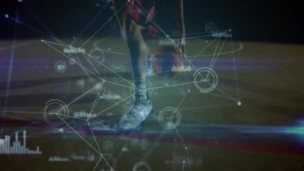 데이터 애니메이션 체육관에서의 선수에 네트워크 글로벌 스포츠 데이터 디지털 비디오 — 비디오
