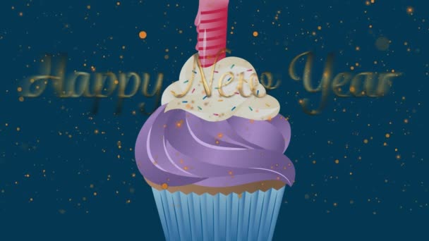 Animazione Auguri Natalizi Cupcake Sfondo Navy Natale Inverno Tradizione Concetto — Video Stock