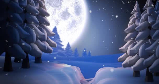 冬のクリスマスの時に白い円の上にキリスト教の十字架と聖書のアニメーション クリスマス お祝いのコンセプトをデジタルで — ストック動画
