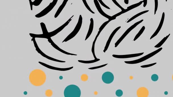 Animation Lignes Blanches Taches Colorées Sur Fond Vert Concept Abstrait — Video