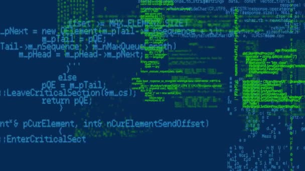 Animatie Van Gegevensverwerking Blauwe Achtergrond Wereldwijde Verbindingen Gegevensverwerking Digitaal Interface — Stockvideo