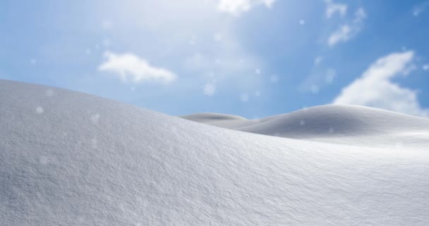 Animación Nieve Cayendo Sobre Paisaje Invernal Cielo Navidad Invierno Tradición — Vídeo de stock