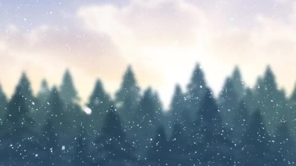 Animáció Alá Fenyőfák Karácsony Tél Hagyomány Ünnepség Koncepció Digitálisan Generált — Stock videók