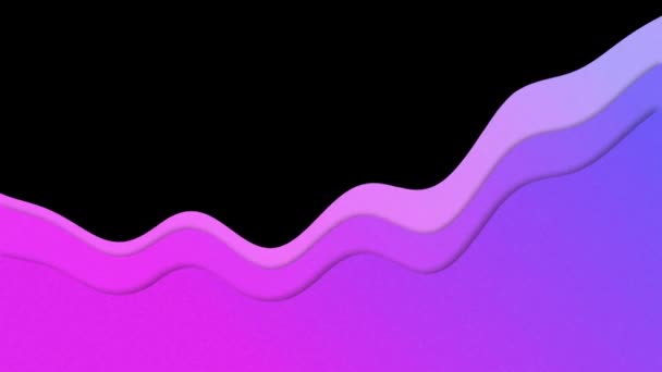 Анимирование Движущейся Фиолетовой Волны Черном Фоне Днем Рождения Праздником — стоковое видео