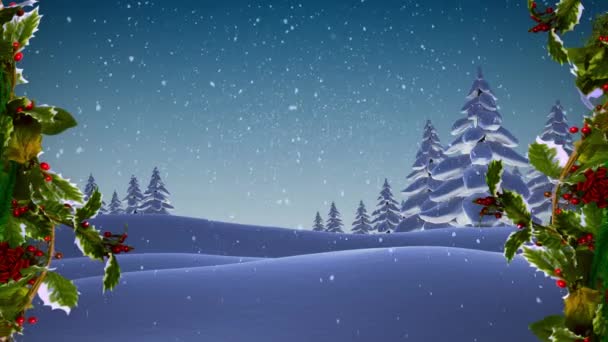 Animáció Alá Téli Táj Karácsony Hagyomány Ünnepség Koncepció Digitálisan Generált — Stock videók