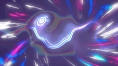 Sıvı enerjinin üzerinde dönen renkli ışıkların animasyonu. dijital arayüz teknolojisi ve arkaplan ekran konsepti dijital olarak oluşturuldu.