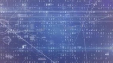 Mavi arkaplanda bağlantı ağının ve veri işleme ağının animasyonu. küresel bilim ve dijital arayüz kavramı dijital olarak oluşturulmuş video.