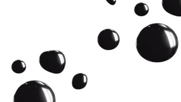 Цифровая Анимация Нескольких Капель Черной Воды Белом Фоне Хэллоуин Векторная — стоковое видео