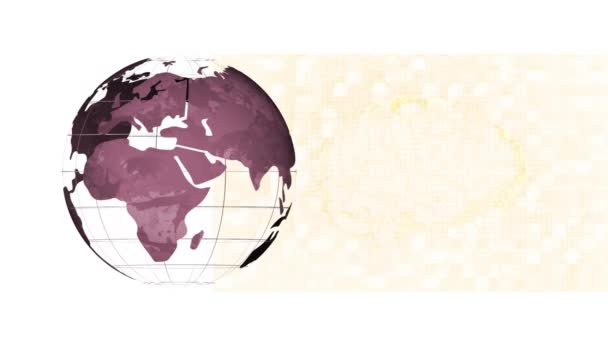Animáció Digitális Agy Földgömb Fehér Háttér Tudományos Digitális Interfész Koncepció — Stock videók