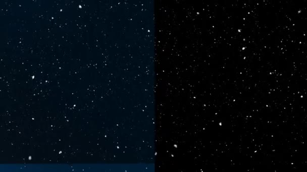 在深蓝色的背景上 降雪的动画和复制空间 圣诞节 传统和庆祝概念数字制作的视频 — 图库视频影像
