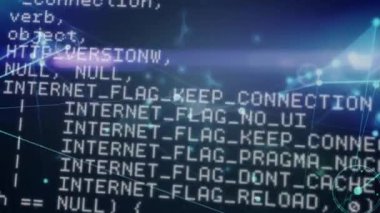 Veri işleme üzerinden bağlantı ağının animasyonu. küresel iş, finans, dijital arayüz ve bağlantılar konsepti dijital olarak oluşturulmuş video.