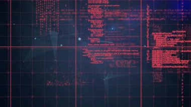 Veri işleme üzerinden bağlantı ağının animasyonu. küresel iş, finans, dijital arayüz ve bağlantılar konsepti dijital olarak oluşturulmuş video.