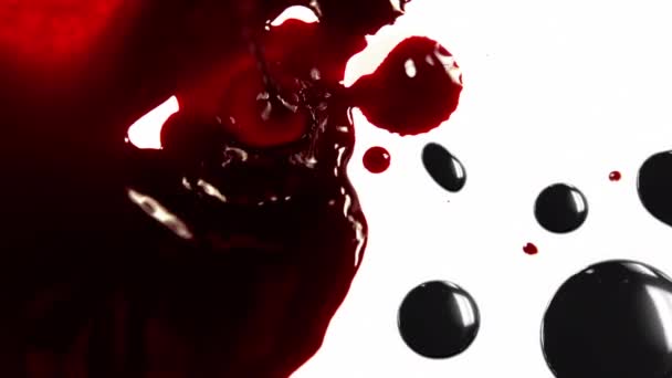 Цифровая Анимация Текстуры Красной Воды Белом Фоне Хэллоуин Векторная Иллюстрация — стоковое видео