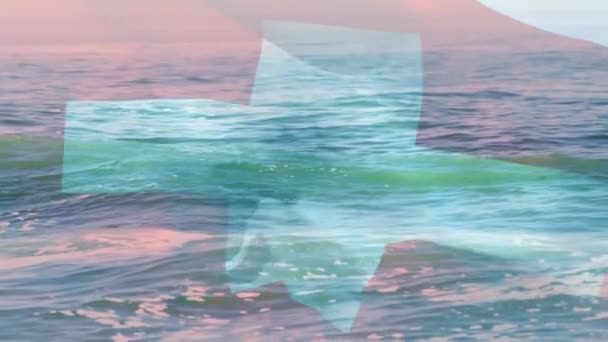 Composition Numérique Agiter Drapeau Suisse Contre Les Vagues Dans Mer — Video