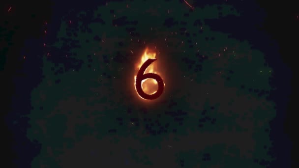 Animation Von Texten Lodernden Flammen Auf Dunklem Hintergrund Kraft Feuer — Stockvideo