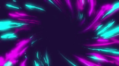 Karanlık arka planda dönen renkli ışıkların animasyonu. dijital arayüz teknolojisi ve arkaplan ekran konsepti dijital olarak oluşturuldu.