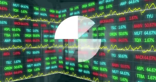 Animação Estatísticas Processamento Dados Financeiros Conceito Global Negócios Finanças Processamento — Vídeo de Stock