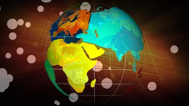 Dijital Arkaplanda Dönen Dünyanın Animasyonu Küresel Finans Bağlantılar Konsepti Dijital — Stok video