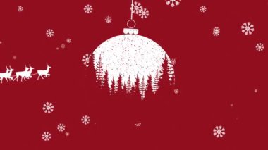 Kızaklı Noel Baba ren geyikleri tarafından süslemeye karşı çekiliyor. Noel şenliği ve kutlama konsepti