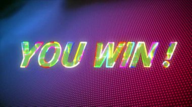 Parıltının animasyonu renkli arka planda metni kazandırır. Video oyunu, eğlence ve dijital arayüz kavramı dijital olarak oluşturuldu.