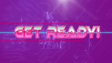 Geometrik şekiller ve işlemci çekirdekleri üzerinde hazır metin animasyonu. Video oyunu, eğlence ve dijital arayüz kavramı dijital olarak oluşturuldu.