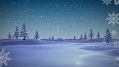 Kar taneleri kışın yağan karlara karşı bir çerçeve oluşturuyor. Noel şenliği ve kutlama konsepti