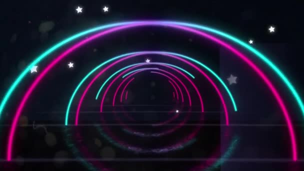 Animatie Van Bewegende Kleurrijke Geometrische Vormen Lichten Geometrische Achtergrond Kleur — Stockvideo