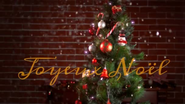 Animation Joyeux Noel Texte Sur Les Décorations Noël Noël Tradition — Video