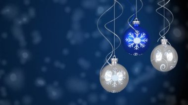 Yılbaşı balolarının üzerine yağan kar animasyonu. Noel, gelenek ve kutlama konsepti dijital olarak oluşturuldu.