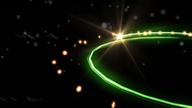 Siyah arka planda yılbaşı ağacı çizimi. Noel, gelenek ve kutlama konsepti dijital olarak oluşturuldu.