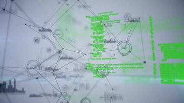 Veri işleme üzerinden bağlantı ağının animasyonu. küresel iş, finans, dijital arayüz ve bağlantılar konsepti dijital olarak oluşturulmuş video.