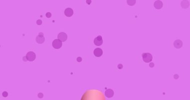 Göğüs kanseri farkındalığı metninin animasyonu ve mor arka planda pembe kurdele. Göğüs kanseri pozitif farkındalık kampanyası konsepti dijital olarak üretildi.