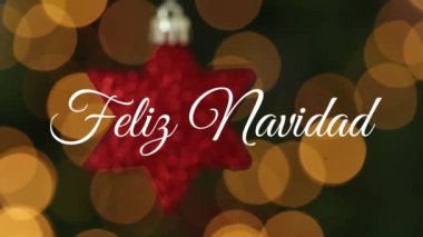 İspanyol yılbaşı kutlamalarının animasyonu. Kırmızı yıIdız takısı. Noel, kış, gelenek ve kutlama konsepti dijital olarak oluşturulmuş video.