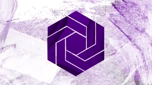 Animation White Frame Purple Shapes White Background Abstract Background Concept — Stock Video