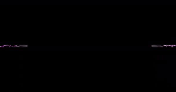 Cyfrowa Animacja Fioletowego Szlaku Świetlnego Pękającego Czarnym Tle Tło Technologiczne — Wideo stockowe