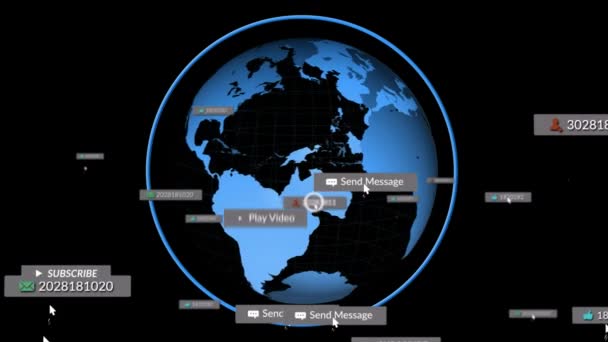 Анімація Падаючих Піктограм Соціальних Мереж Всьому Світу Соціальні Мережі Концепція — стокове відео